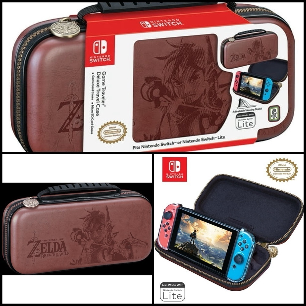 Zelda Edition Brown Game Traveler Deluxe Travel Case for Nintendo Switch New